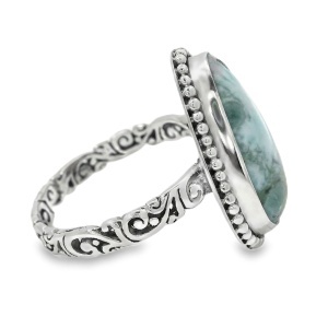 Inel Argint realizat manual Larimar Harman - Img 2