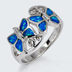 Inel Opal Butterflies