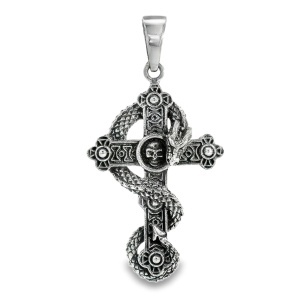 Pandantiv-Cruce Argint Unisex Dragon