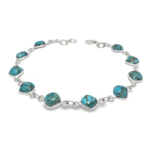 Bratara Argint Blue Copper Turquoise Shivani