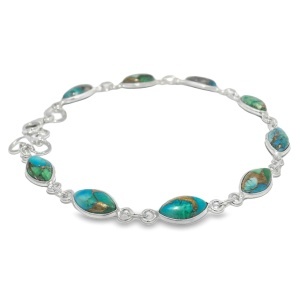 Bratara Argint Green Copper Turquoise Tara - Img 2