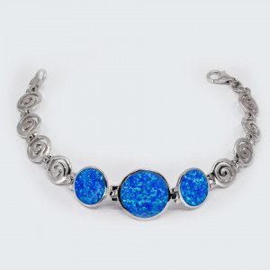 Bratara Argint Opal Spirals