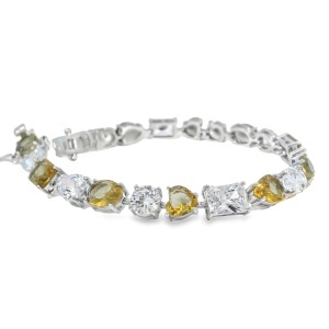 Bratara Argint Sultanit de laborator si Cubic Zirconia Luna - Img 2