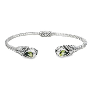 Bratara Fixa Argint realizata manual Peridot Ishana