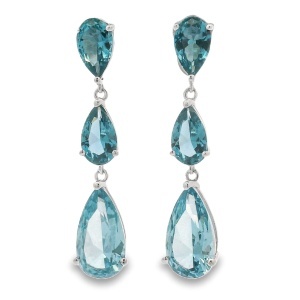 Cercei Argint cu sistem de inchidere cu surub Cubic Zirconia Albastru Flor