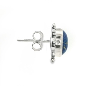 Cercei Argint cu surub realizati manual Lapis Lazuli Corazon - Img 2