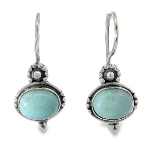 Cercei Argint cu tortita clasica Larimar Mayurakshi