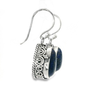Cercei Argint cu tortita clasica realizati manual Lapis Lazuli Gemi - Img 2