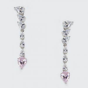 Cercei Argint Zirconia Vivienne Roz Morganit