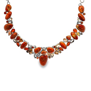 Colier Argint Coral Spongios Aneela