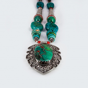 Colier Argint Statement Turquoise Monisha - Img 2