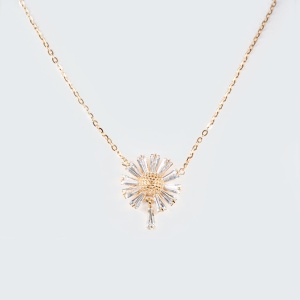 Colier Argint suflat Aur 585 Daisy