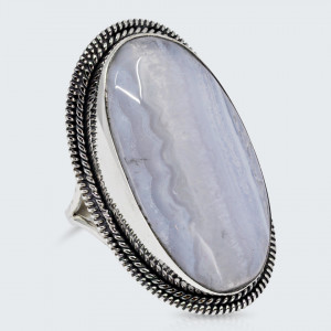 Inel Argint Blue Lace Agate Sita - Img 2