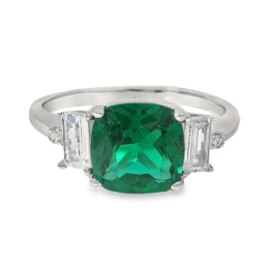 Inel Argint Cubic Zirconia Verde-Smarald Kara