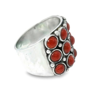 Inel Argint realizat manual Coral Nailah - Img 2