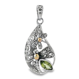 Pandantiv Argint Realizat Manual Peridot Hiru