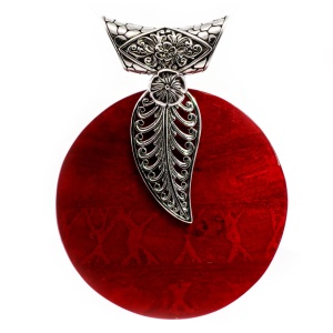 Pandantiv Argint Statement Realizat Manual Coral Bandhini