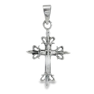 Pandantiv- Cruce gotica Argint Fleur-de-lis Dampa