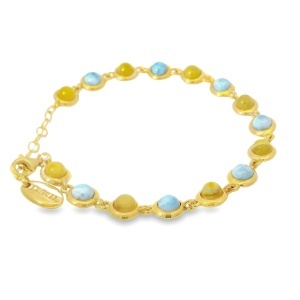 Bratara Argint Chihlimbar si Larimar Oliwia - Img 2