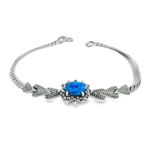 Bratara Argint Marcasite si Opal de Sinteza Diksha