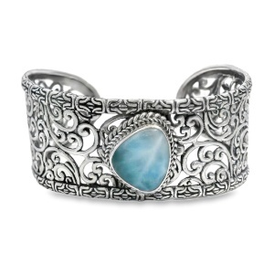 Bratara Fixa Argint realizata manual Larimar Cinta