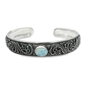 Bratara fixa Argint realizata manual Larimar Yuni