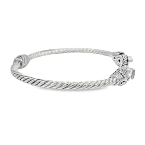 Bratara Fixa Argint realizata manual Peridot Ishana - Img 2