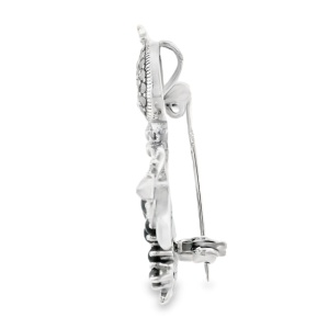 Brosa Argint cu Marcasite Corinne Black - Img 2