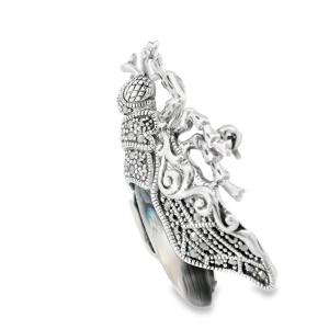 Brosa Argint cu Marcasite Fosette Abalone - Img 2