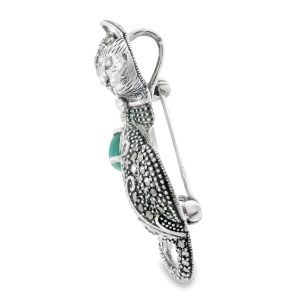 Brosa Argint cu Marcasite Lilou Green - Img 3