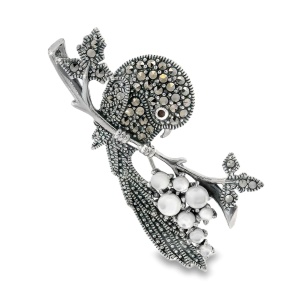Brosa-Pandantiv Argint Marcasite Adelynn Sidef