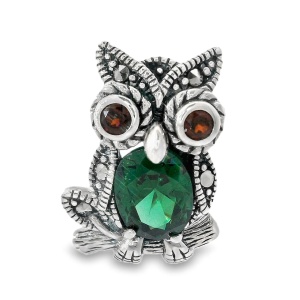 Brosa-Pandantiv Argint Marcasite Alarice Green