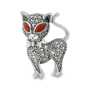 Brosa-Pandantiv Argint Marcasite Angie Red