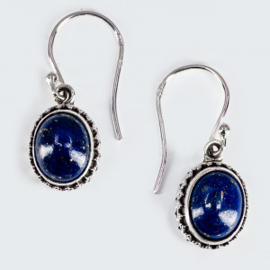 Cercei Argint lucrati manual lapis lazuli Intan