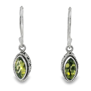 Cercei Argint realizati manual Peridot Sarasvati