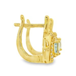 Cercei Argint suflat Aur 585 cu inchidere englezeasca Topaz Manon - Img 2