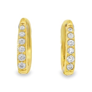 Cercei Argint suflat Aur 585 cu inchidere englezeasca Zirconia Pierrette