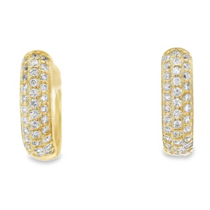 Cercei Argint suflat aur 585 Huggies Zirconia Pansy