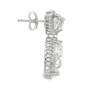 Cercei inima Argint cu sistem de inchidere cu surub Cubic Zirconia Rozen - Img 2