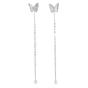 Cercei lungi din Argint Cubic Zirconia Laure