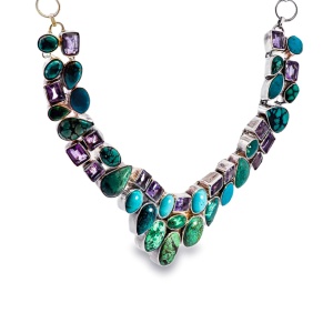 Colier Argint Blue Moon Turquoise Shanti - Img 2