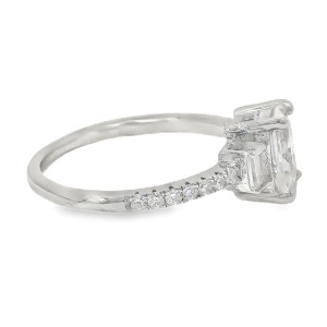 Inel Argint Cubic Zirconia Alb Cald Francesa - Img 2