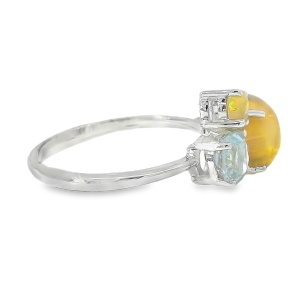 Inel Argint Opal Etiopian si Topaz Sirikorn - Img 2