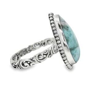 Inel Argint realizat manual Larimar Hania - Img 2