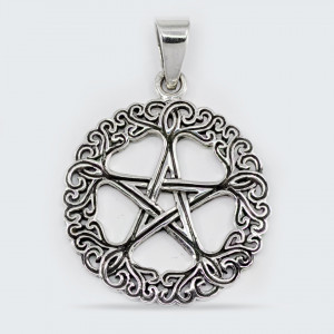 Pandantiv argint Unisex Interconnected Pentagram