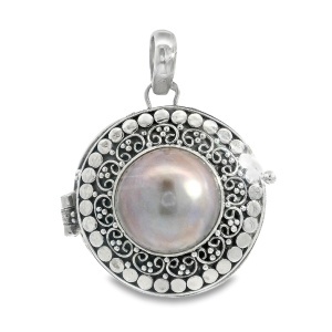 Pandantiv- Locket Argint realizat manual Perla de Apa Dulce Sitti