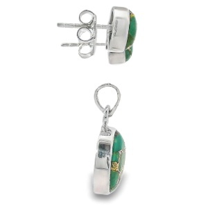 Set Argint Green Copper Turquoise Elina - Img 2