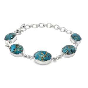 Bratara Argint Blue Copper Turquoise Gijrah