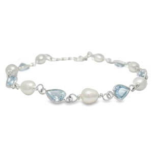 Bratara Argint Perla de Apa Dulce si Topaz Tara