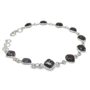 Bratara Argint Purple Copper Turquoise Shivani - Img 2
